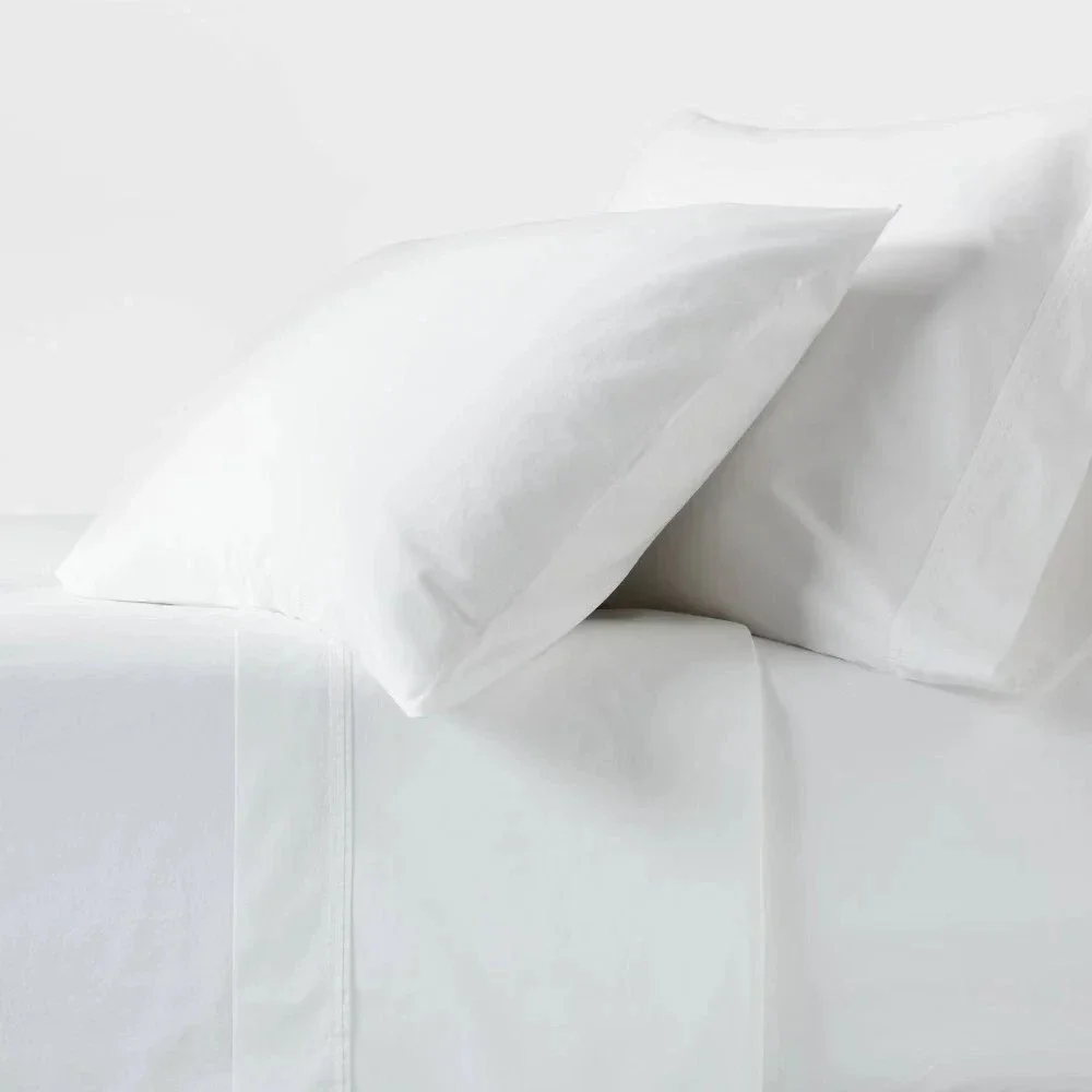 Threshold 250 Thread Count Organic Cotton Percale 4-Piece Sheet Set